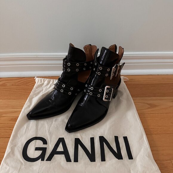 GANNI Buckled Ankle Boots - Picture 1 of 8